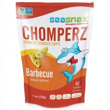 Seasnax Chomperz, Crunchy Seaweed Chips, Barbecue (8X1 OZ)
