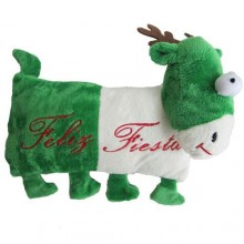 Iconic Pet Reindeer (Green) Holiday Christmas Stuffed Plush Pet (Dog) Pillow Toy - Small