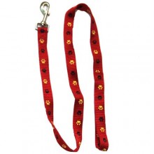 Iconic Pet Paw Print Leash - Red - Small