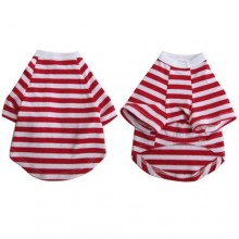 Iconic Pet - Pretty Pet Red and White Striped Top - Medium