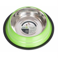 Color Splash Stripe Non-Skid Pet Bowl 24oz - Green