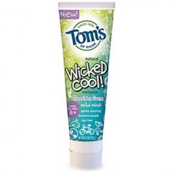 Tom's Of Maine Wicked Cool Mild Mint Kid's Toothpaste Flouride Free(6x4.2 Oz)